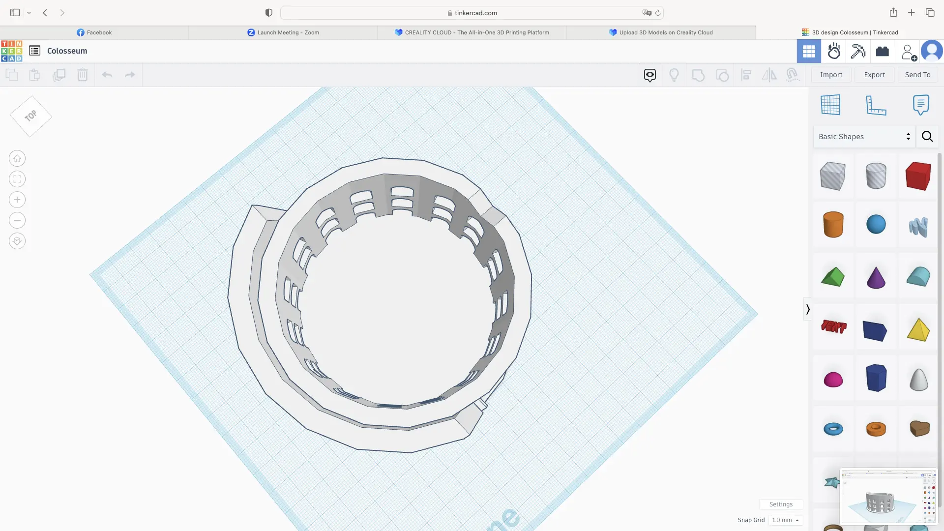 Kolosseum in Tinkercad erstellt