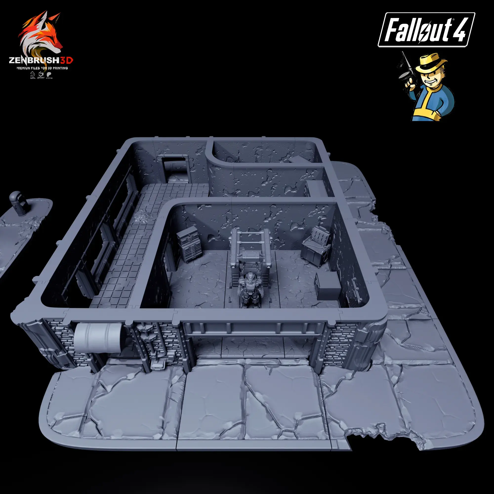 FALLOUT - ДЕКОРАЦИИ КРАСНАЯ РАКЕТА + СЕРВОБРОНЯ T - 60