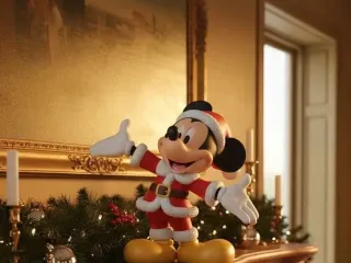 Mickey Mouse Santa Claus Figure