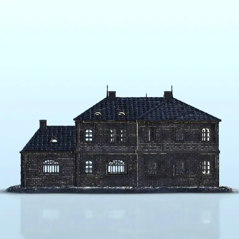 Modern brick house with floor 19 - WW2 Terrain scenery