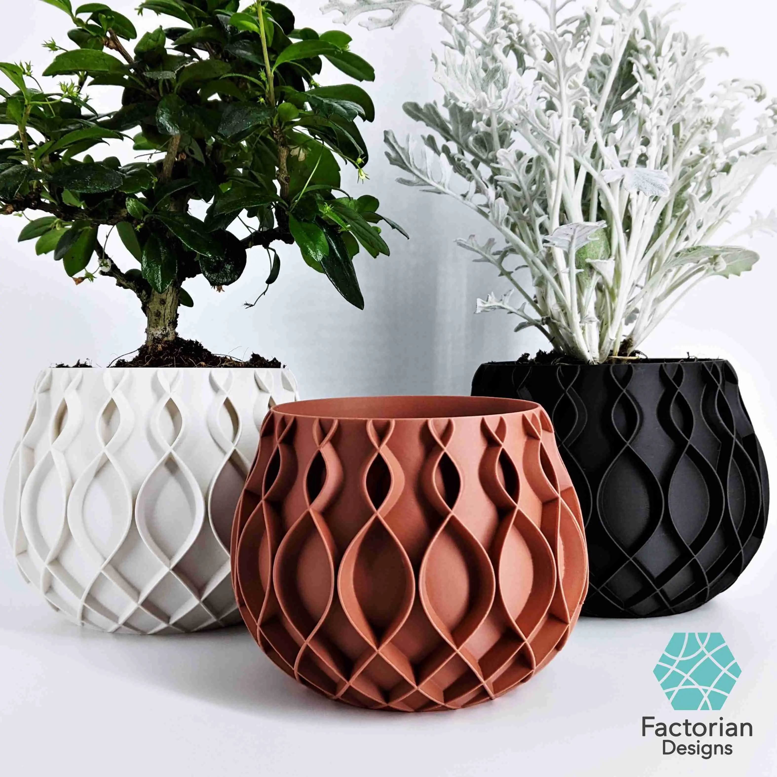 Plant Pot "Bellvere" | Planter + Drain Tray STL to 3D print