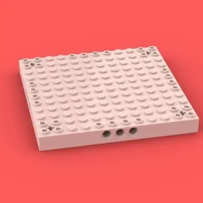 LEGO Brick, Modified 12 x 12 with 3 Pin Holes on each Side a