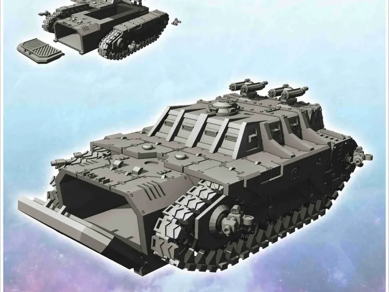 Imperial tank with armoured windows and internal access hatc