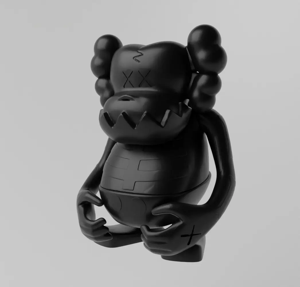 Kaws x Bounty Hunter Skull Kun Art Toy Fan Art