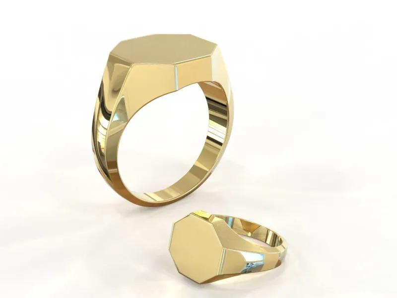 Hex signet ring