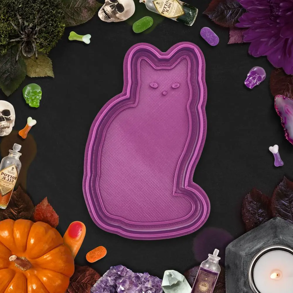 3D Printer Files | 3MF File | halloween - spooky cat cookie cutter / stamp