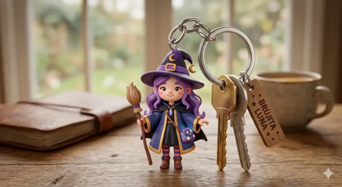 Witch Keychain - Lifestyle - PLA - 3D printed product - фото 3