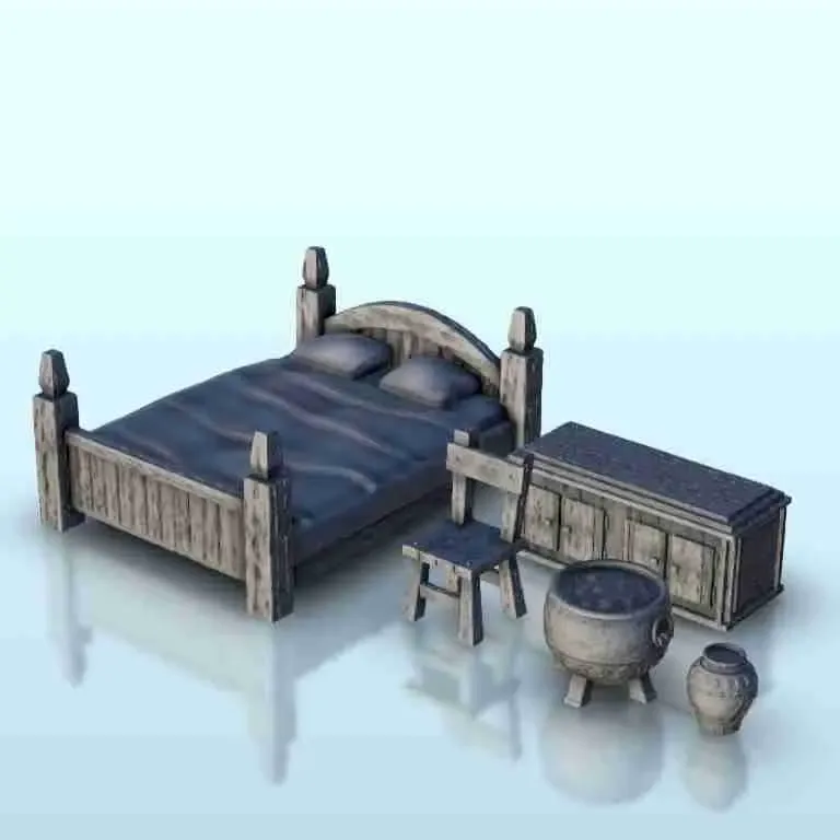 Quarto de dormir interior set 6 - miniaturas warhammer terrain scener
