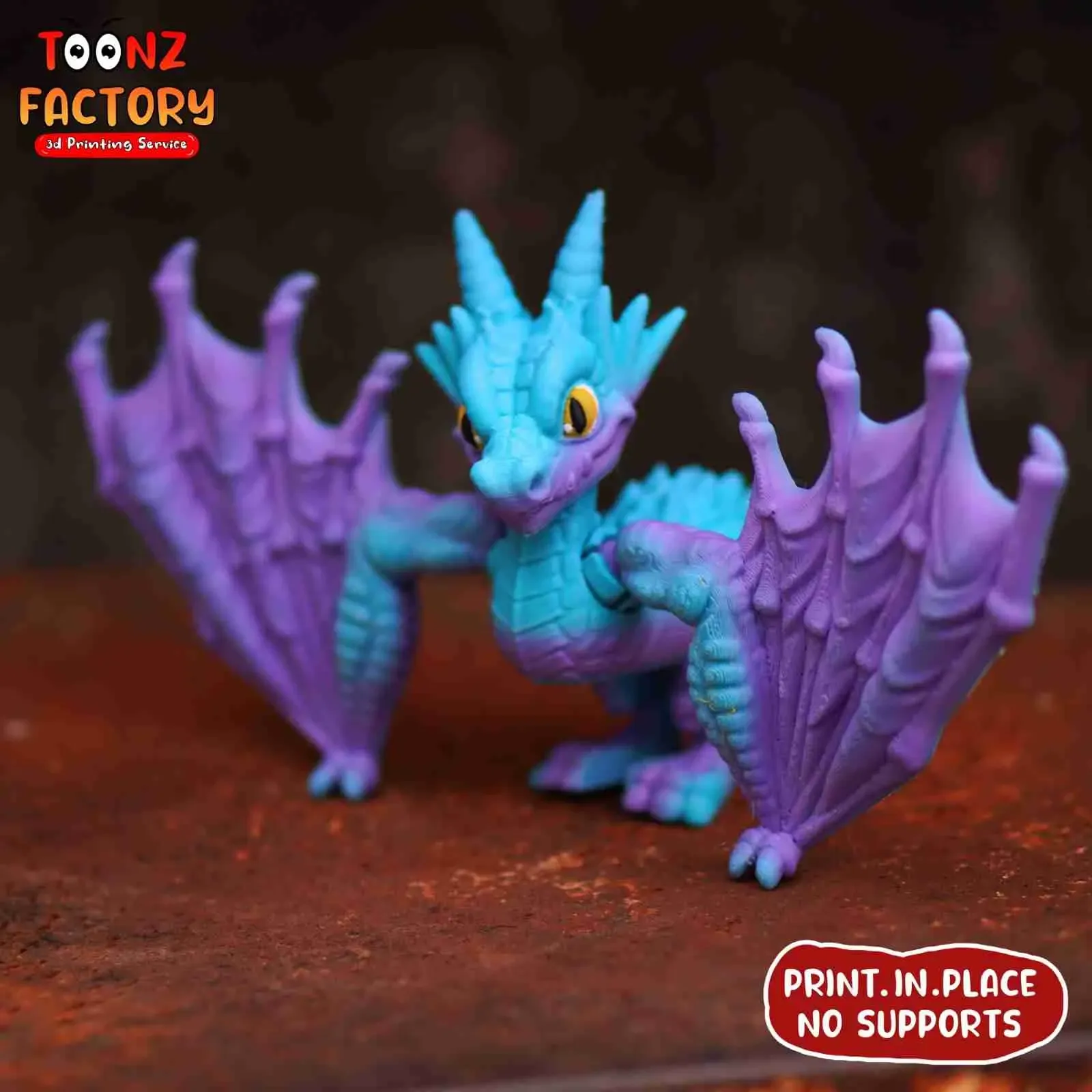 PRINT-IN-PLACE CUTE FLEXI WYVERN DRAGON ARTICULATED