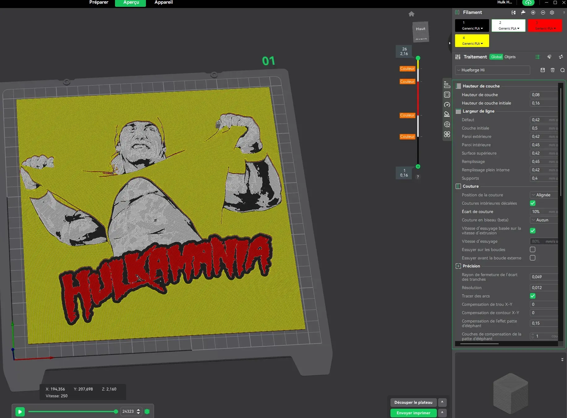 Hueforge Files 3D Printer Files | 3MF File | Hulk Hogan Hueforge | Creality Cloud