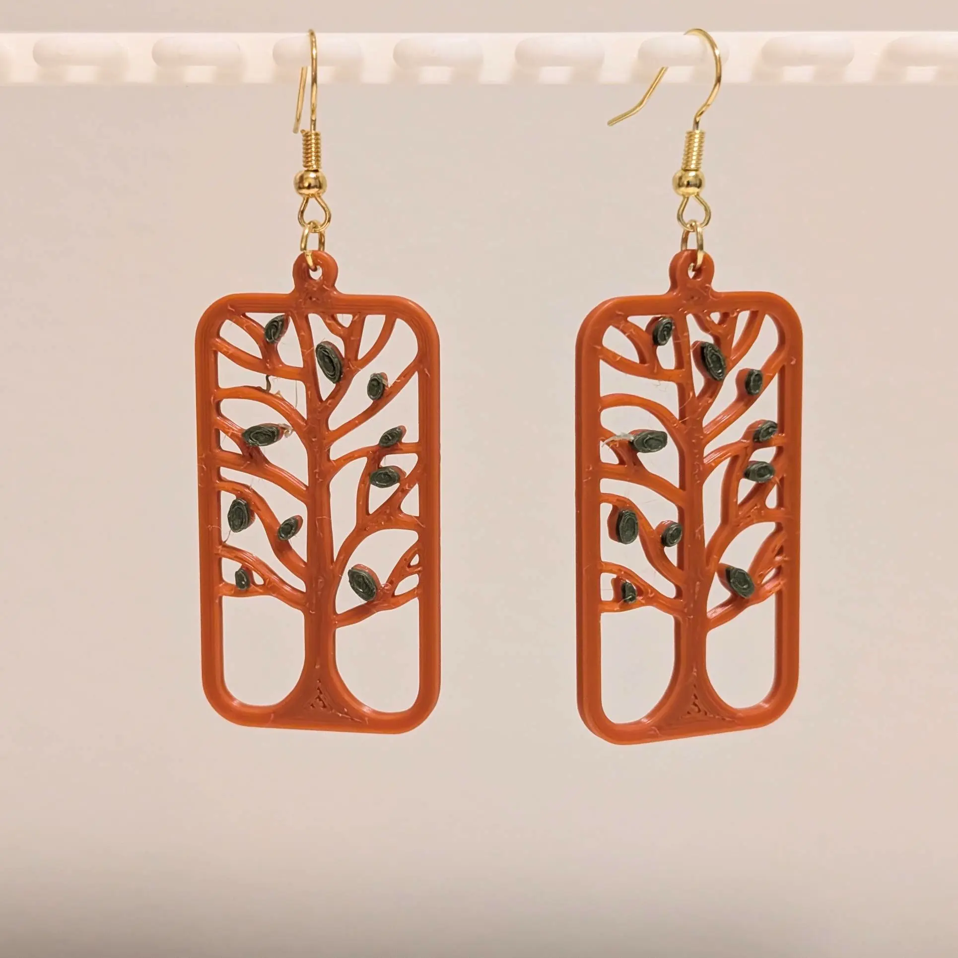 Rectangular Tree Earrings
