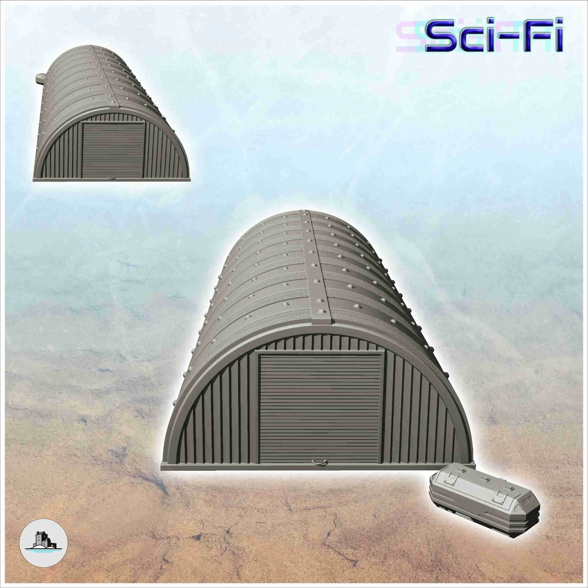 Cobertizo largo de chapa ondulada con accesorio (22) - science fict