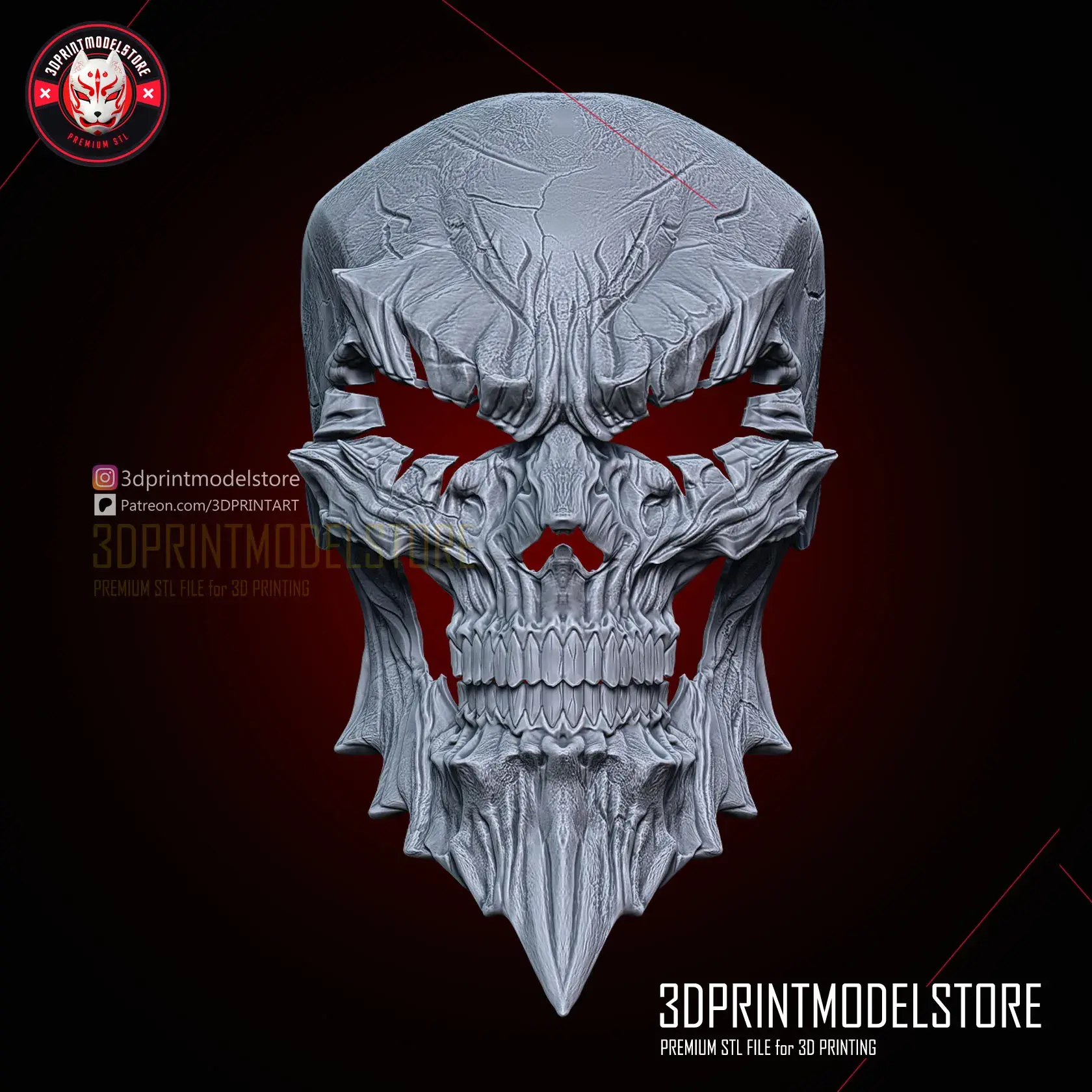 Overlord Momonga Ainz Ooal Skull Mask - Premium STL Cosplay