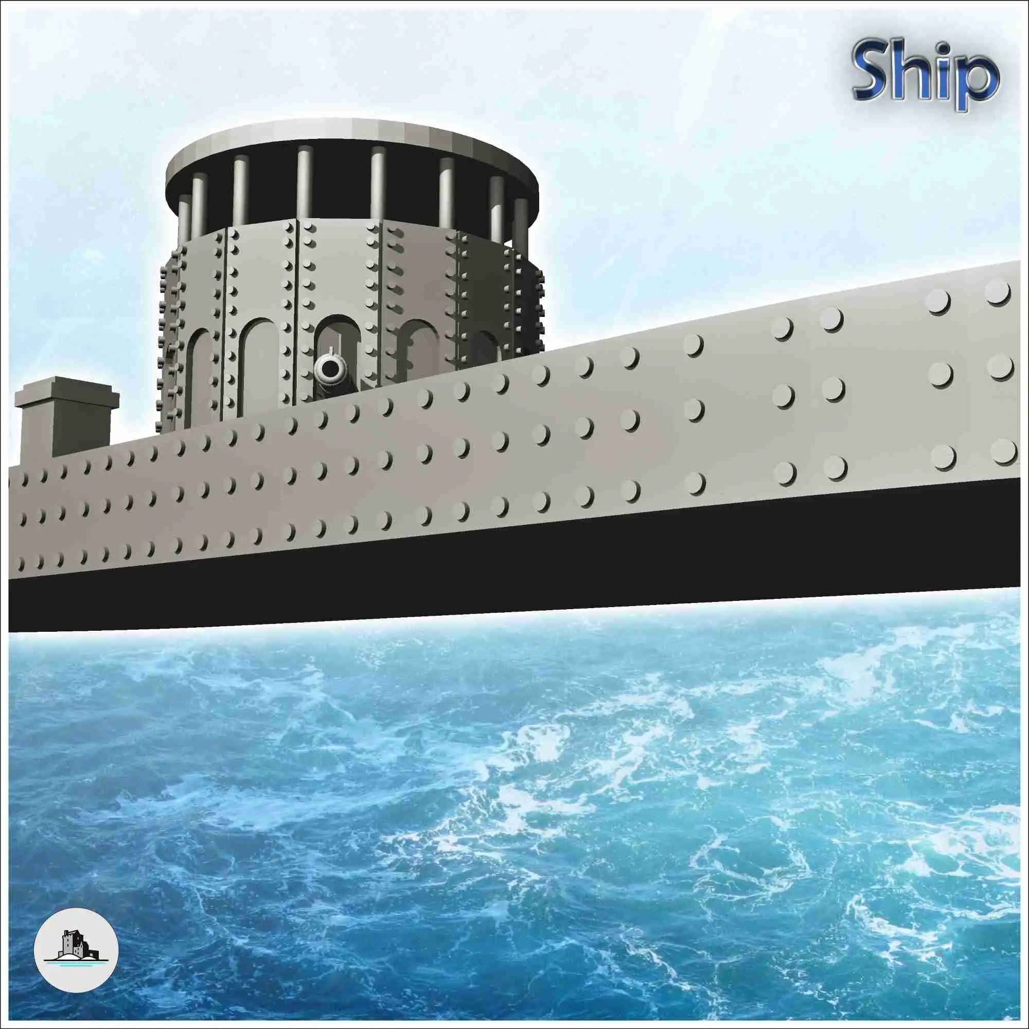 USS Monitor 1862 acorazado de guerra (3) - miniaturas ACW escena