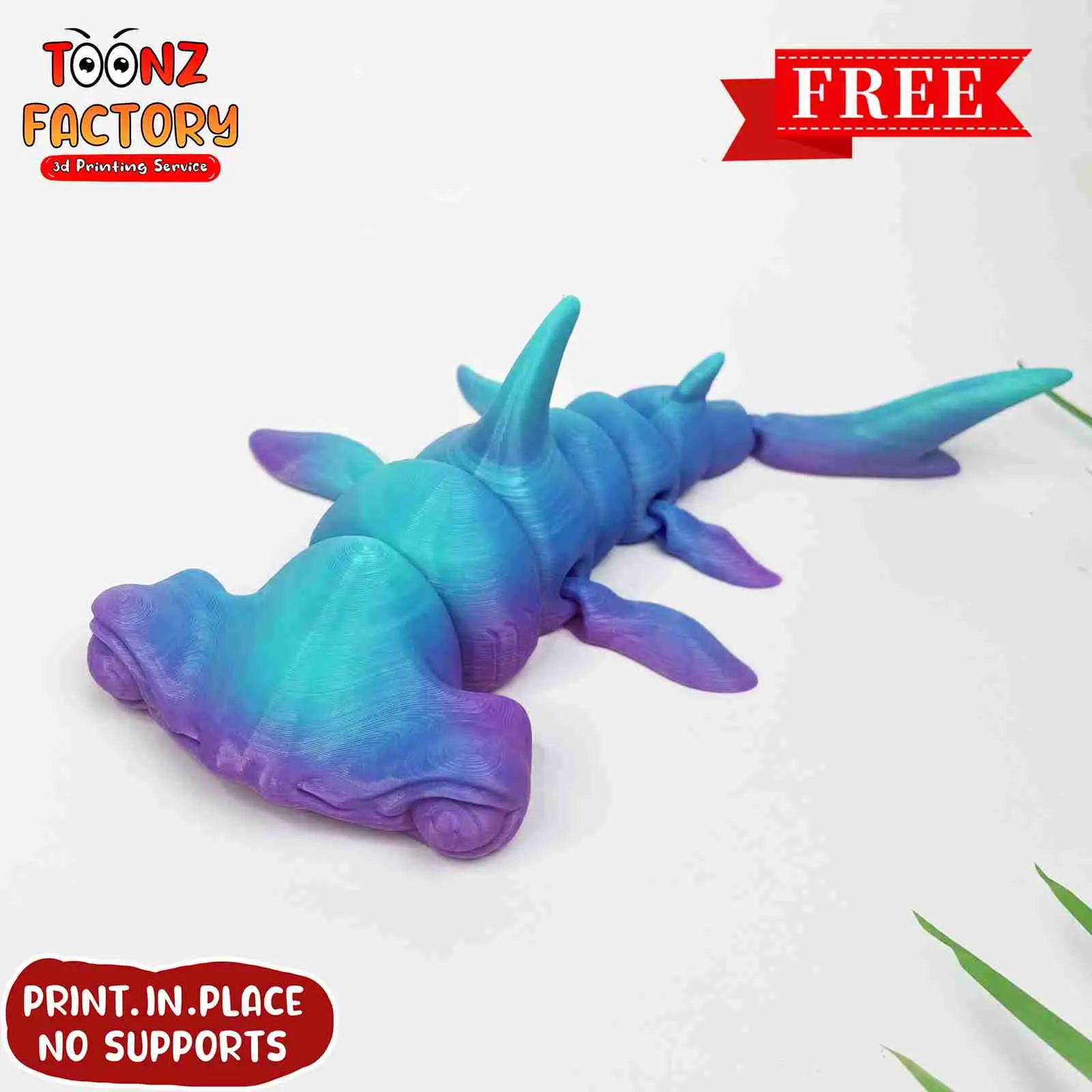 FLEXI PRINT-IN-PLACE HAMMER HEAD SHARK ARTICULATED