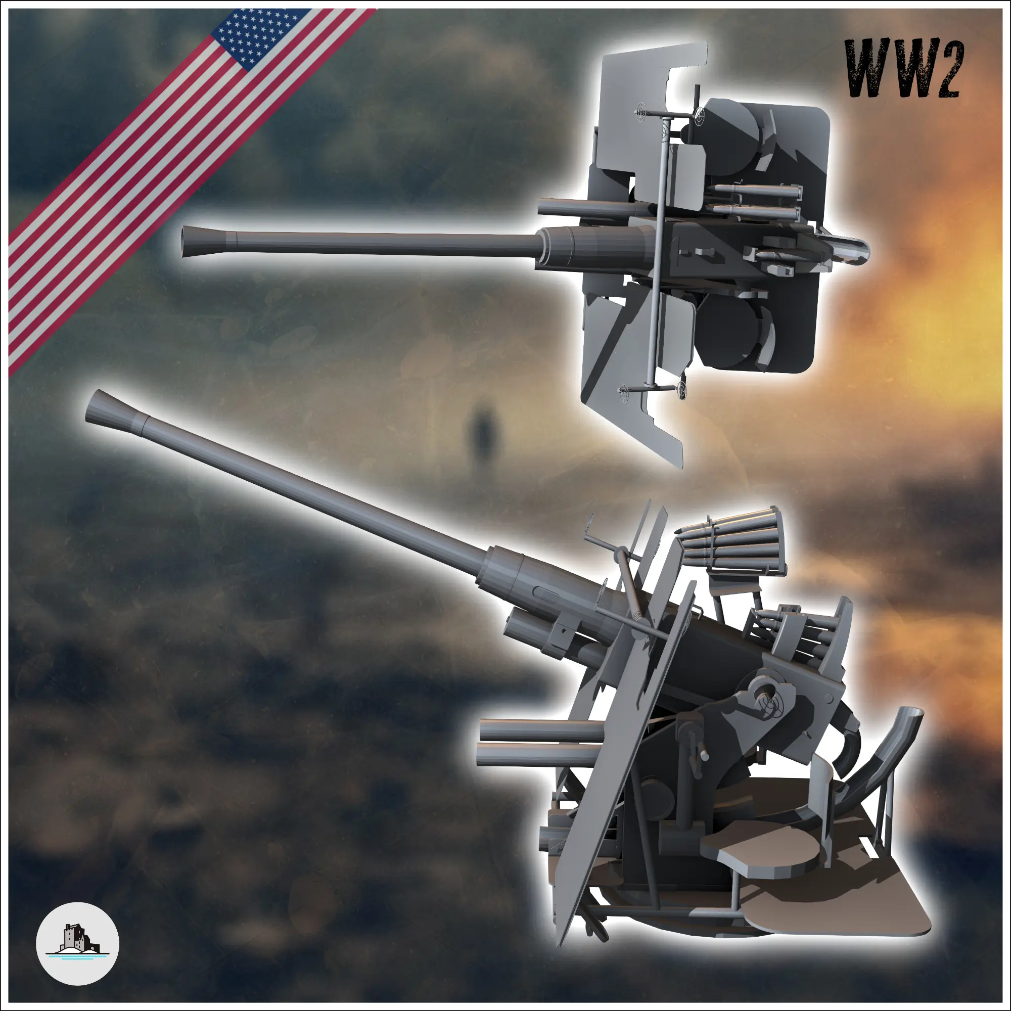 Bofors 40 mm L60 AA anti-air canon (1) - miniatures warhamme | 3D ...