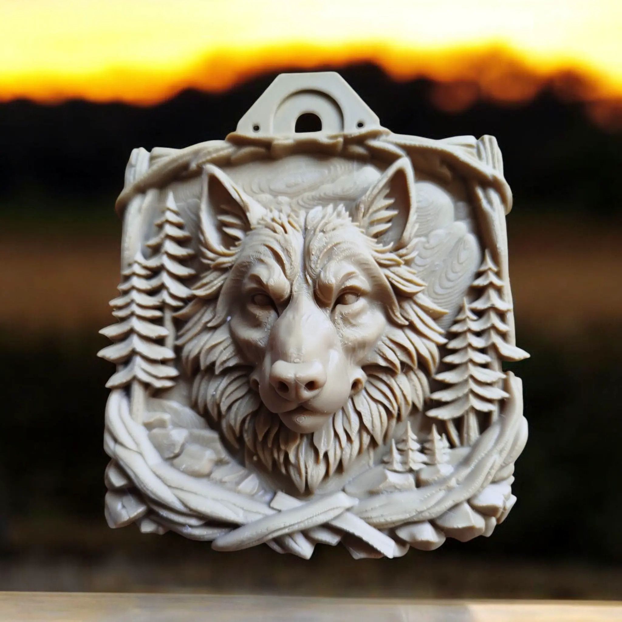 Wolf Guardian Relief – Easy Print Wall Decor