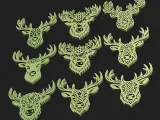 Decorative Deer Head SVG Bundle | 9 Antler Designs | CNC-3