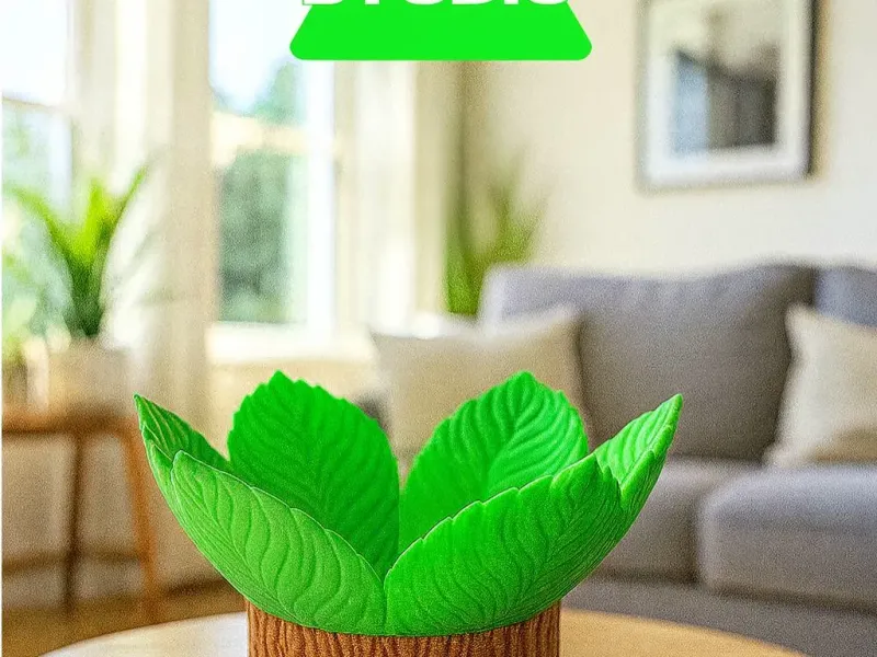 Decretive Leaf Bowl with Tree Stand
