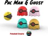 Pokeball Pac Man and Ghost-0