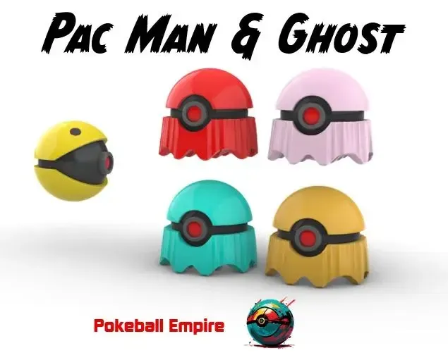Pokeball Pac Man and Ghost