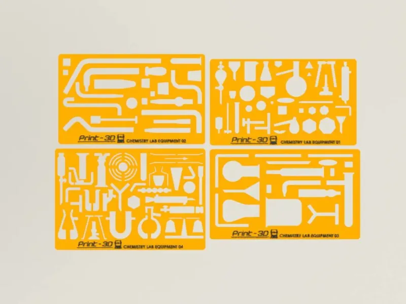 Chemical Laboratory Equipment (Bundle) - Drawing Stencil