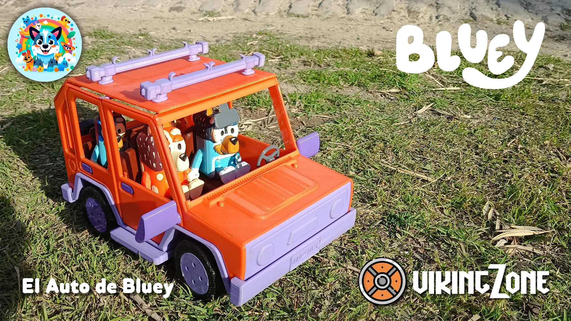 Aventura familiar con el coche de Bluey: modelo impreso en 3D e incluye