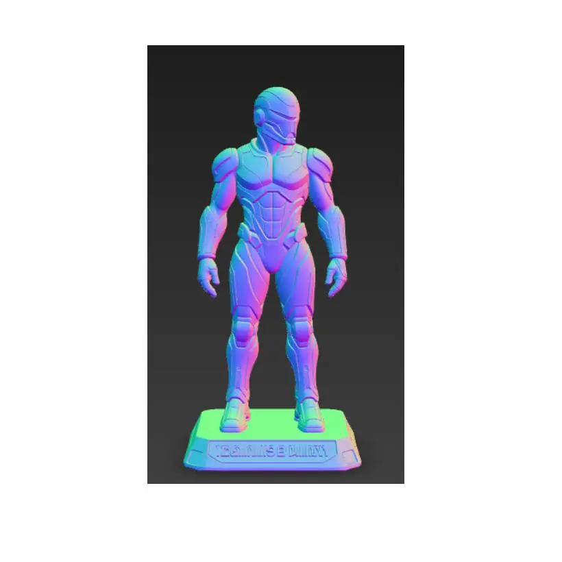 Futuristic Soldier Figure with Text Base | Cyberpunk Armor