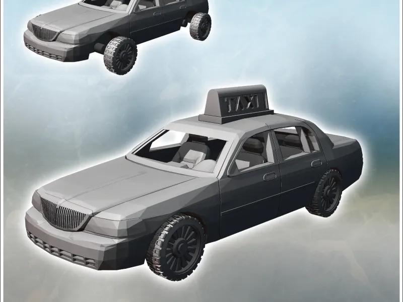 Ford Crown Victoria taxi (13) - miniaturen warhammer tableto