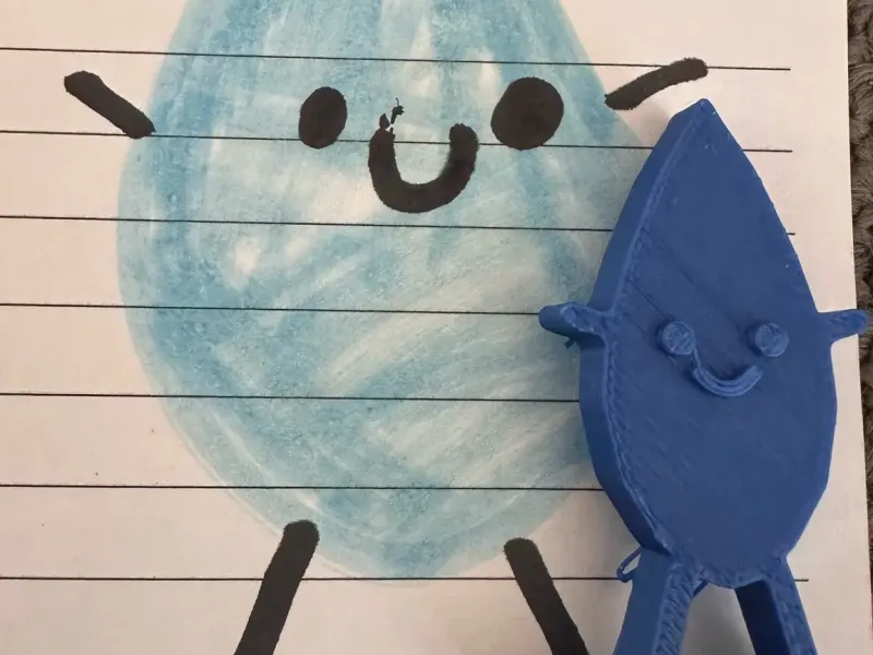 “Drip” - Desenho infantil transformado em mini figura fofa para impressão 3D