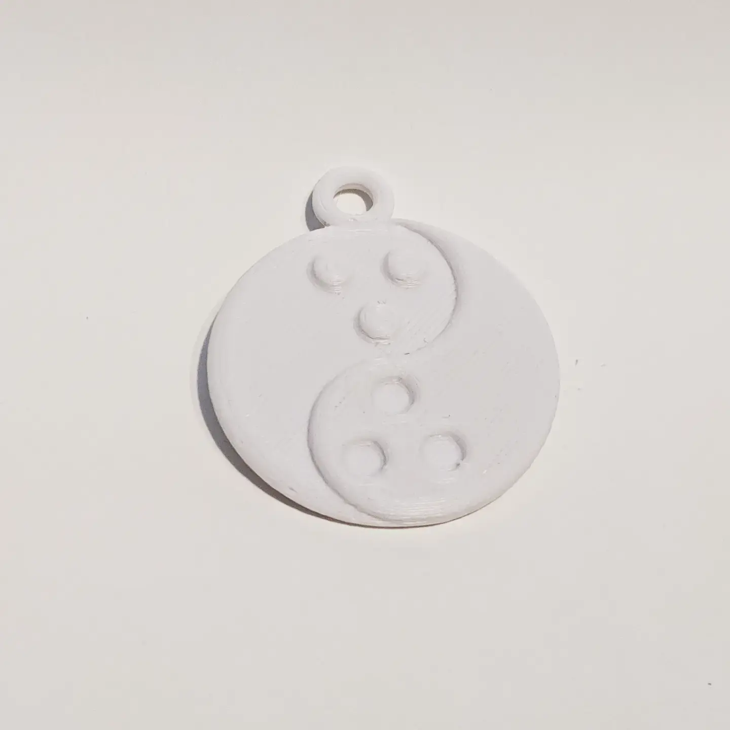 Dudeist Yin-Yang Bowling Ball pendant / keychain