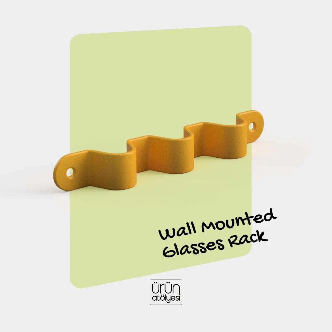 Wall-Mounted Glasses Rack - 3D Print Model