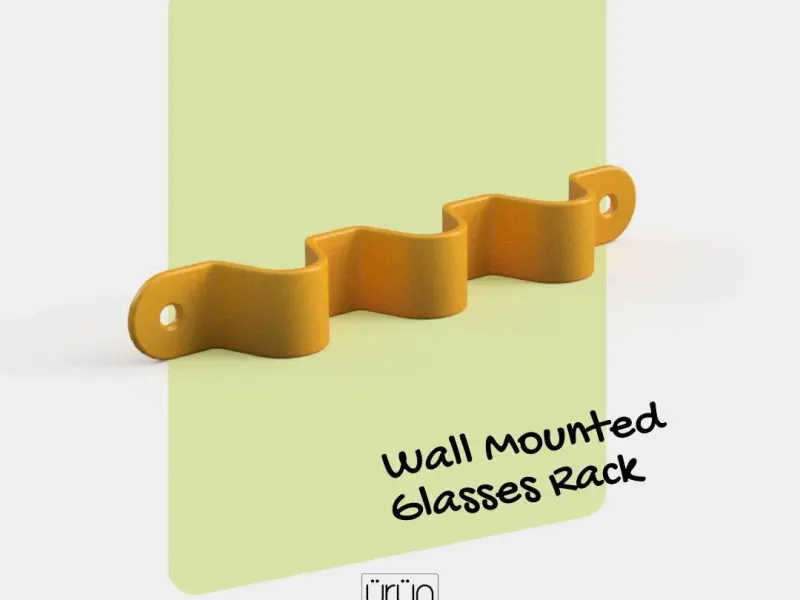Wall-Mounted Glasses Rack - 3D Print Model
