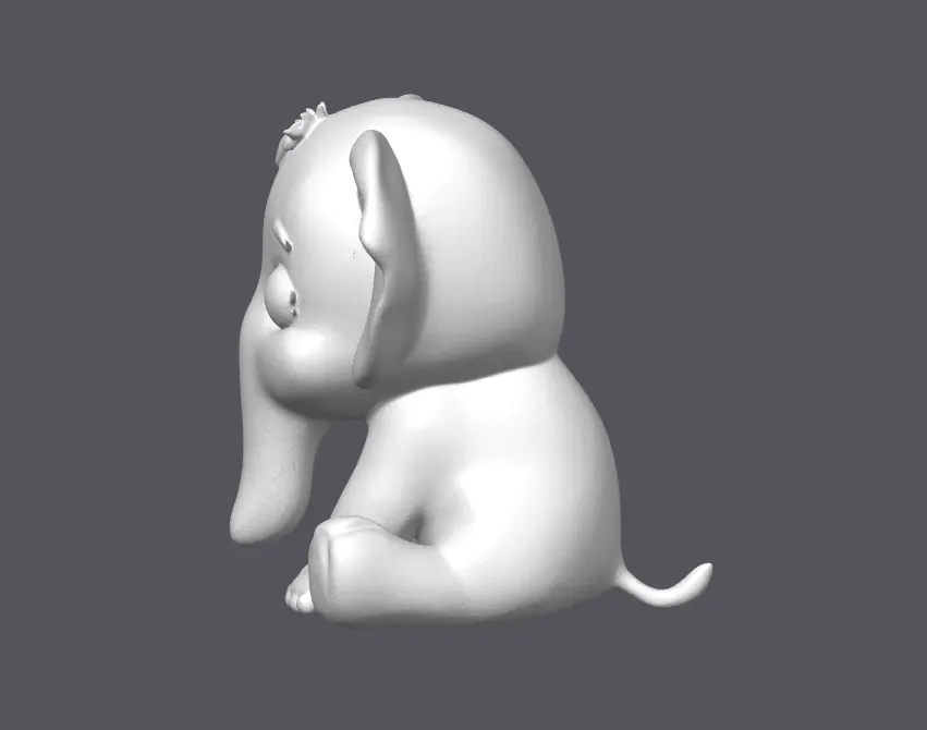 Cute sitting elephant