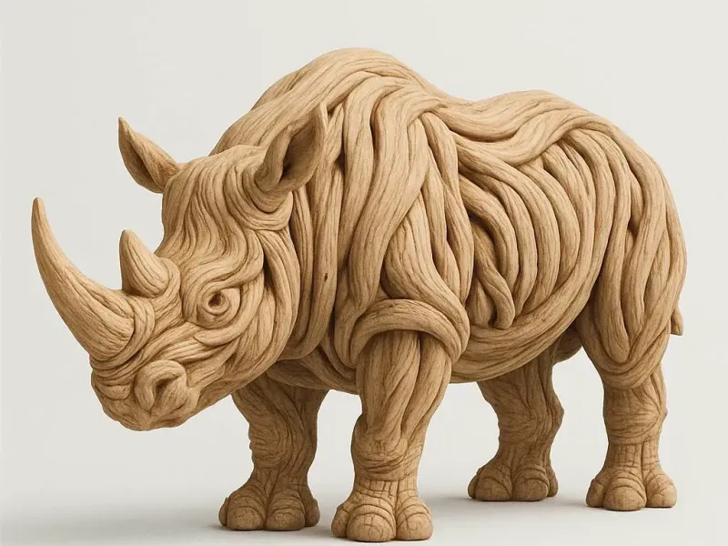 Rhino- Roots of Life – The Wooden Creatures