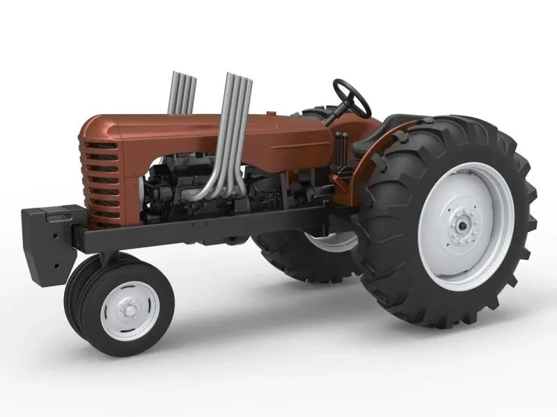 Vintage Small block Pulling tractor Version 4 Scale 1:25
