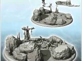 Fantasy scene of desolation with items with skulls and bones-2
