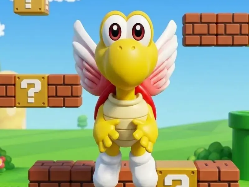 Koopa Paratroopa - Super Mario Bros - LowPoly