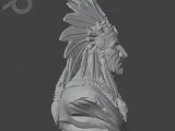 Native American Chief Bust STL – Single Color 3D Print Model-6