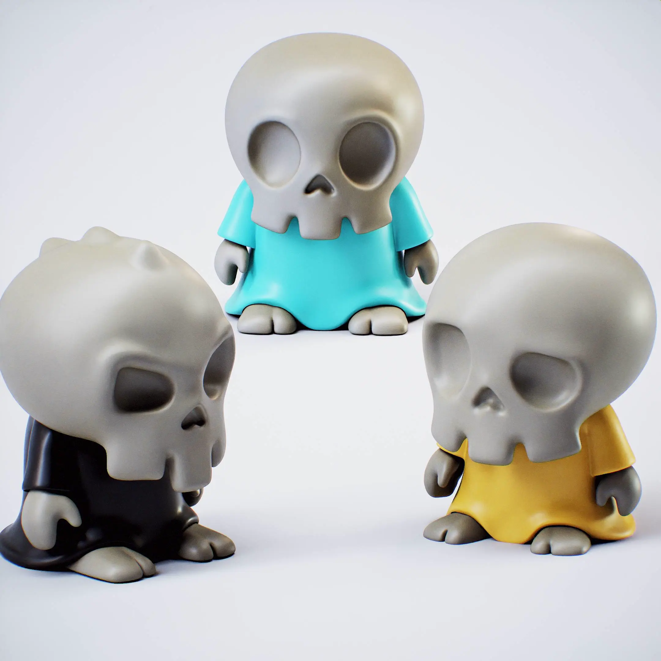 Skull Calavera Brothers Pack x 3 print by parts and colors