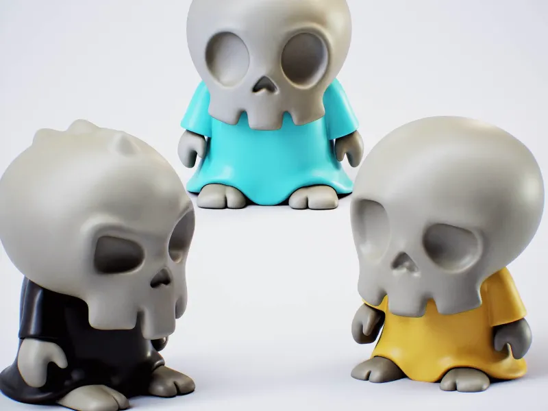 Skull Calavera Brothers Pack x 3 print by parts and colors