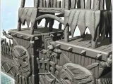 Great orc wall with shooting platforms and wooden battlement-5