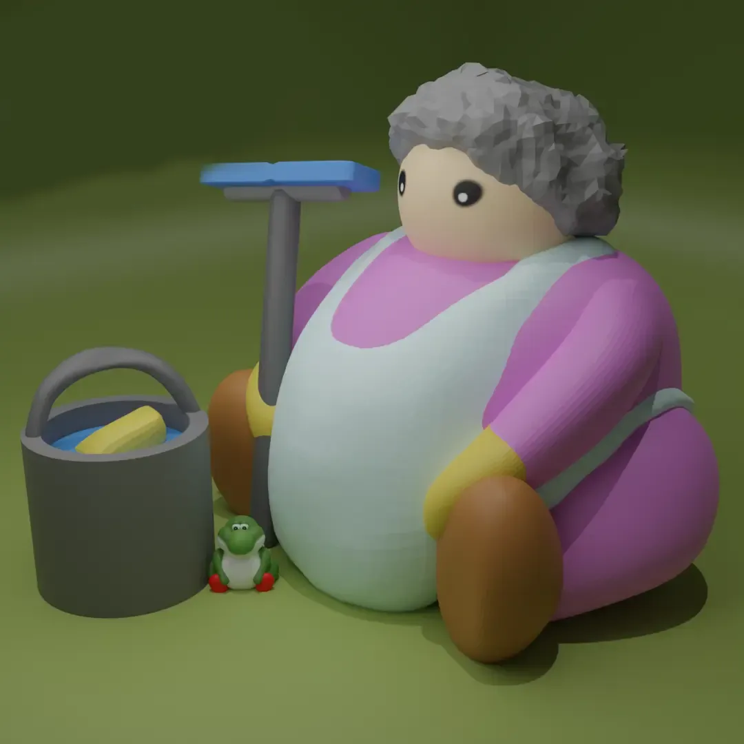 Cleaning Lady Chonk - MEME - CREALITY CLOUD EXCLUSIVE