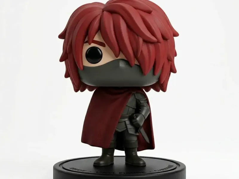 Masked Anime Assassin Red Hair Funko Pop 3D Printed Desk Toy