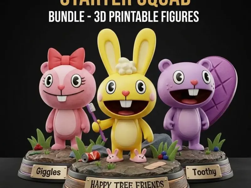 Giggles Cuddles Toothy | Happy tree friends Bundle