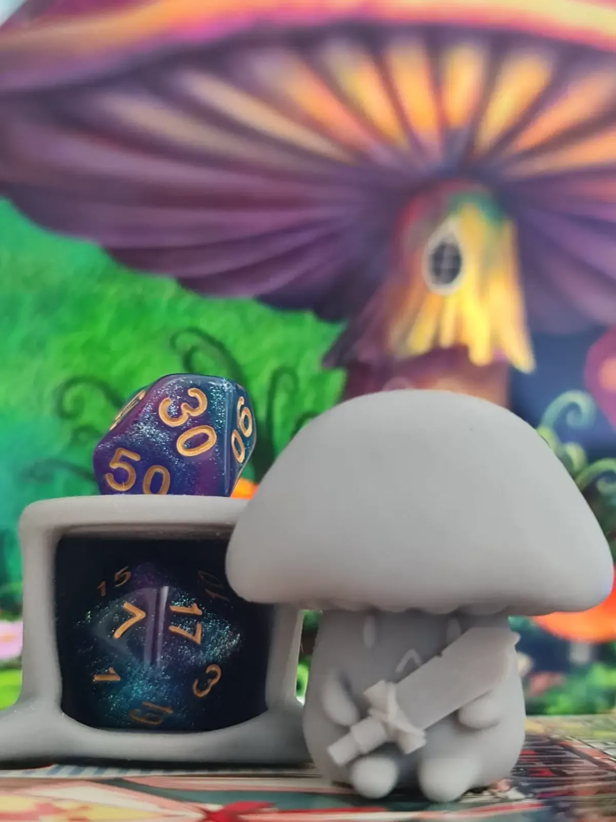 Mushroom dice guardian / holder