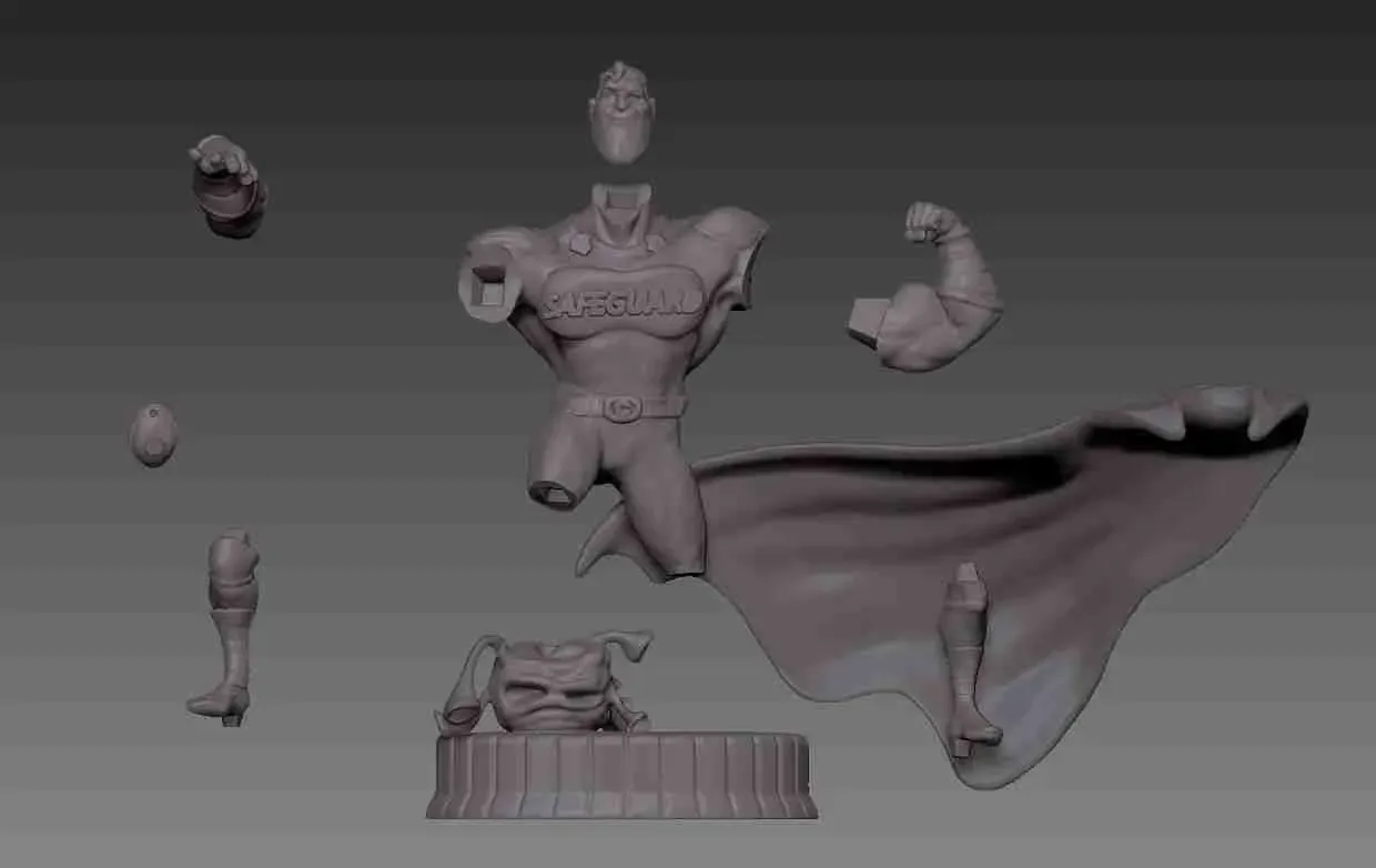 Superhero Vs Covid Figurine 3D print model