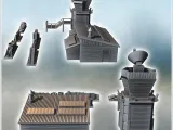 Modern Building & Accessory Set with Control Tower & Dish (2-3