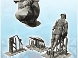 Heavy infantryman with small round shield and metal helmet (-4