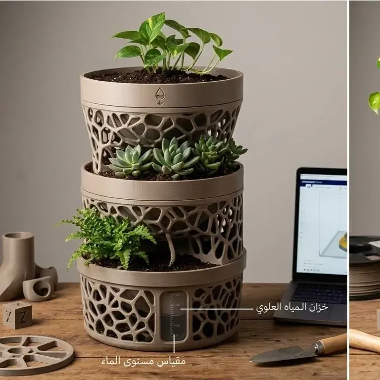 Cascade Voronoi : Tour de jardinière modulaire à arrosage automatique